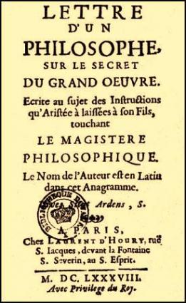 Saint-Didier, Limojon; -, : Lettre d'un philosophe sur le secret du Grand-Oeuvre.       ()