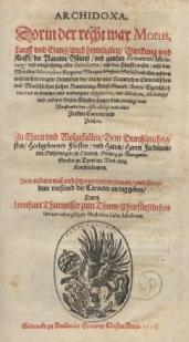 Thurneisser, Leonhart; , : Archidoxa. 