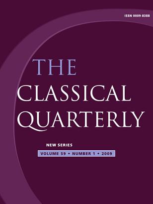 Gibson, Bruce; Panayotakis, Costas: The Classical Quarterly Vol. 65 No.1 2015