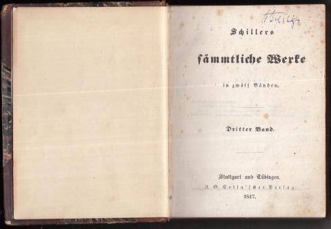 Schiller, Johann Christoph Friedrich: Sammtliche Werke