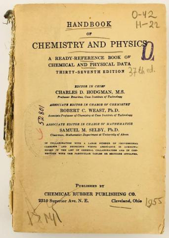 [ ]: Handbook of Chemistry and Physics (    )